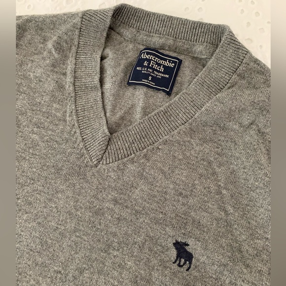 Abercrombie & Fitch Men's Gray Wool Sweater S - Picture 3 of 4